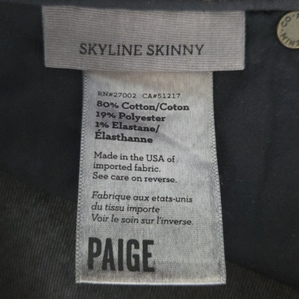 PAIGE Dark Blue Skyline Skinny Jeans - Picture 10 of 11